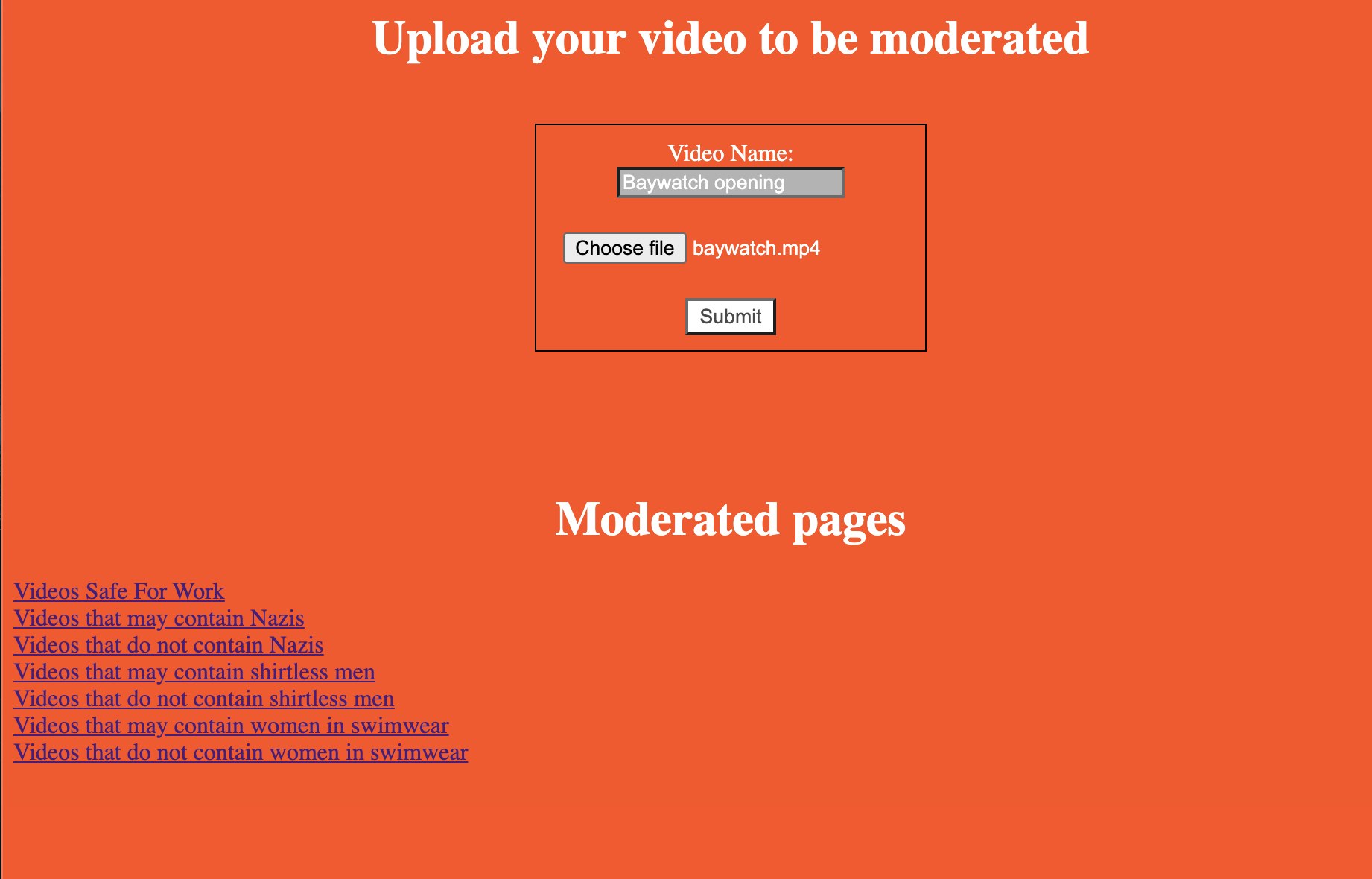 moderation landing page