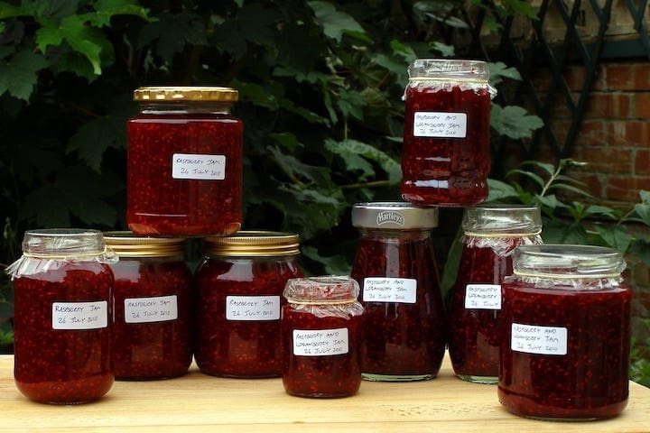 a stack of jam