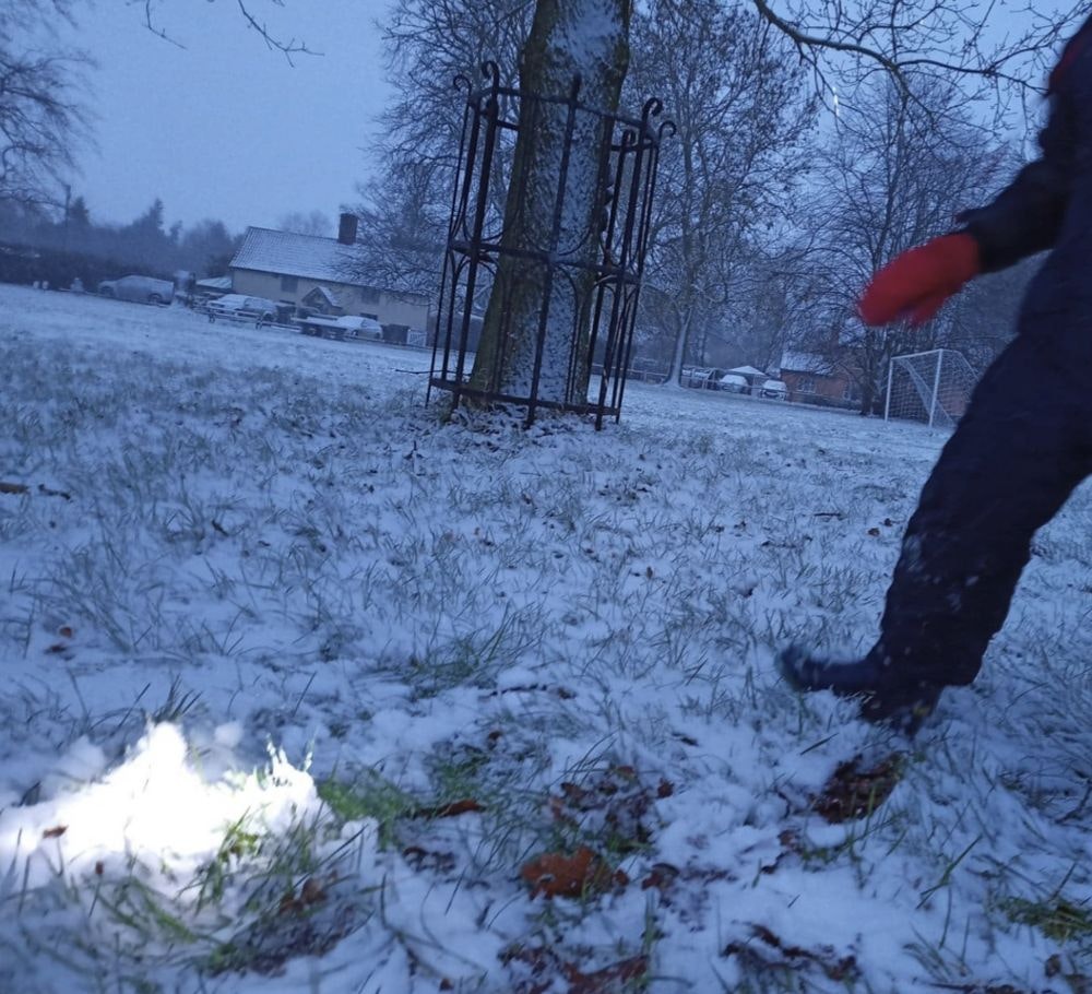 predawn snow exploration with headlamps