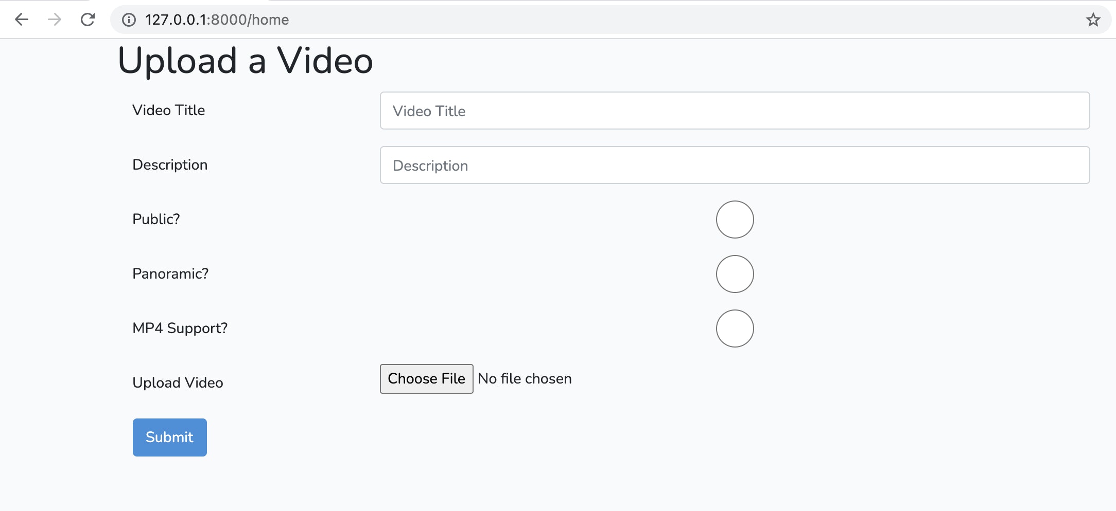 Image of upload form showing available fields