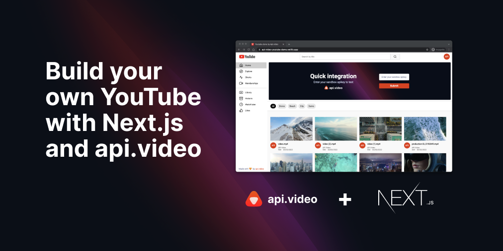 Rebuilding YouTube with api.video and Next.js