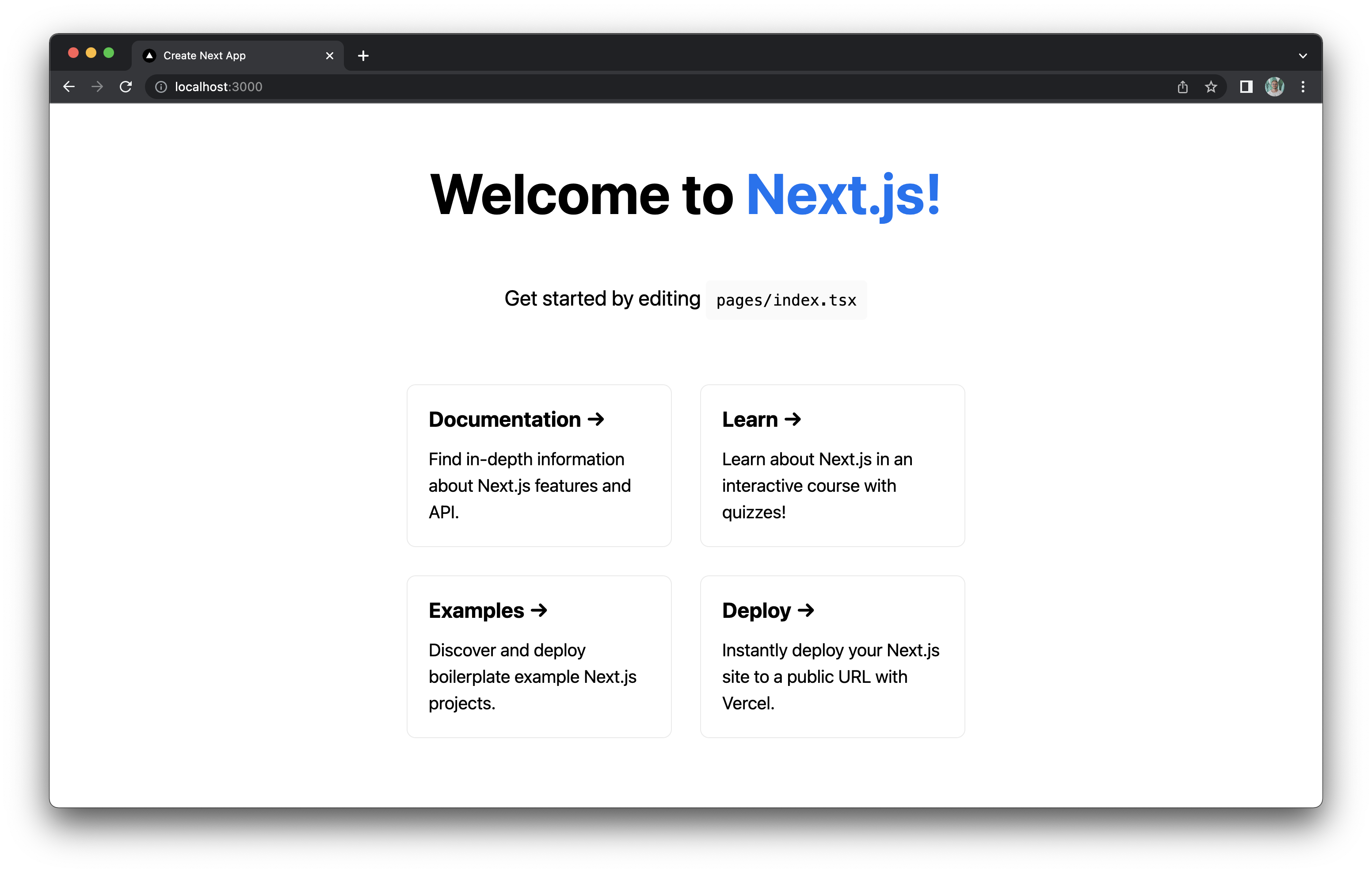 Next.js new application