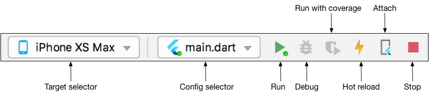 run your application with the control toolbar