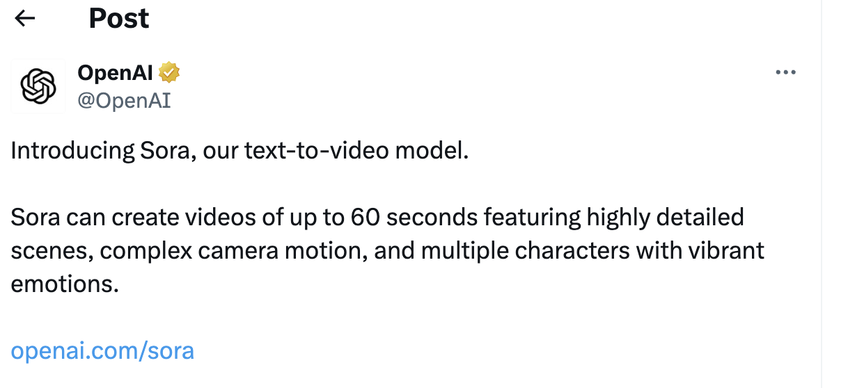 Sora – Open AI’s video generator