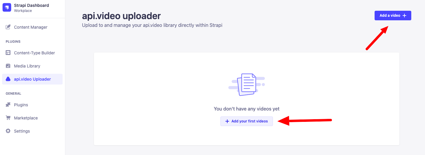 Upload a video on Strapi via api.video