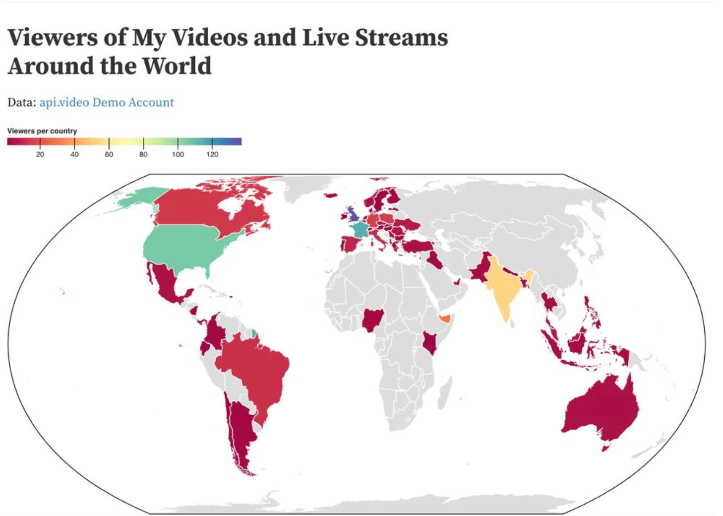 wolrd map data of viewership