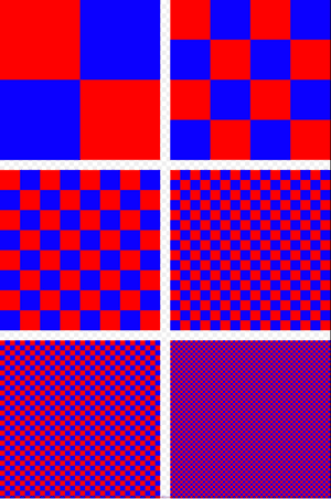 dithering with red and blue