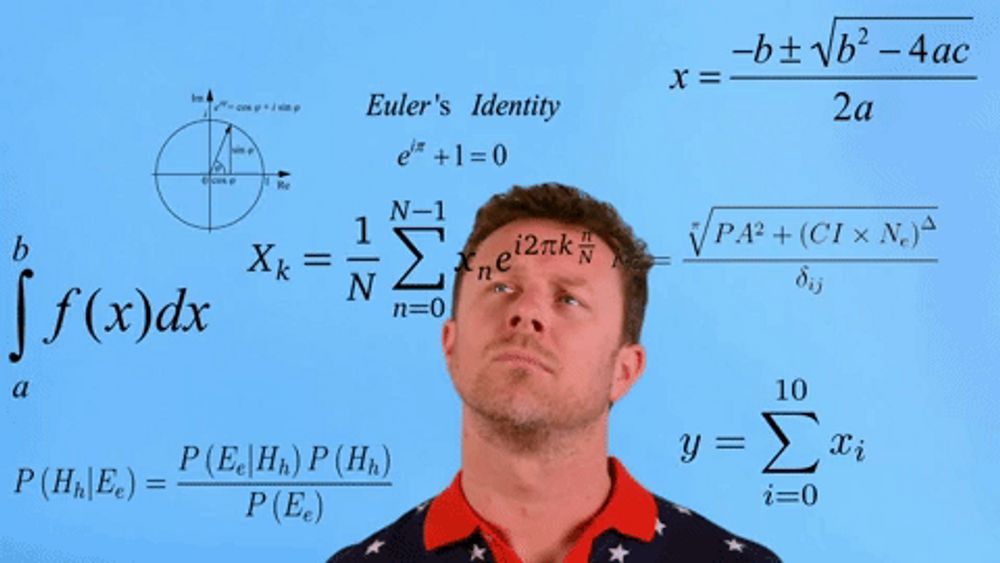 animated GIF of a man doing math