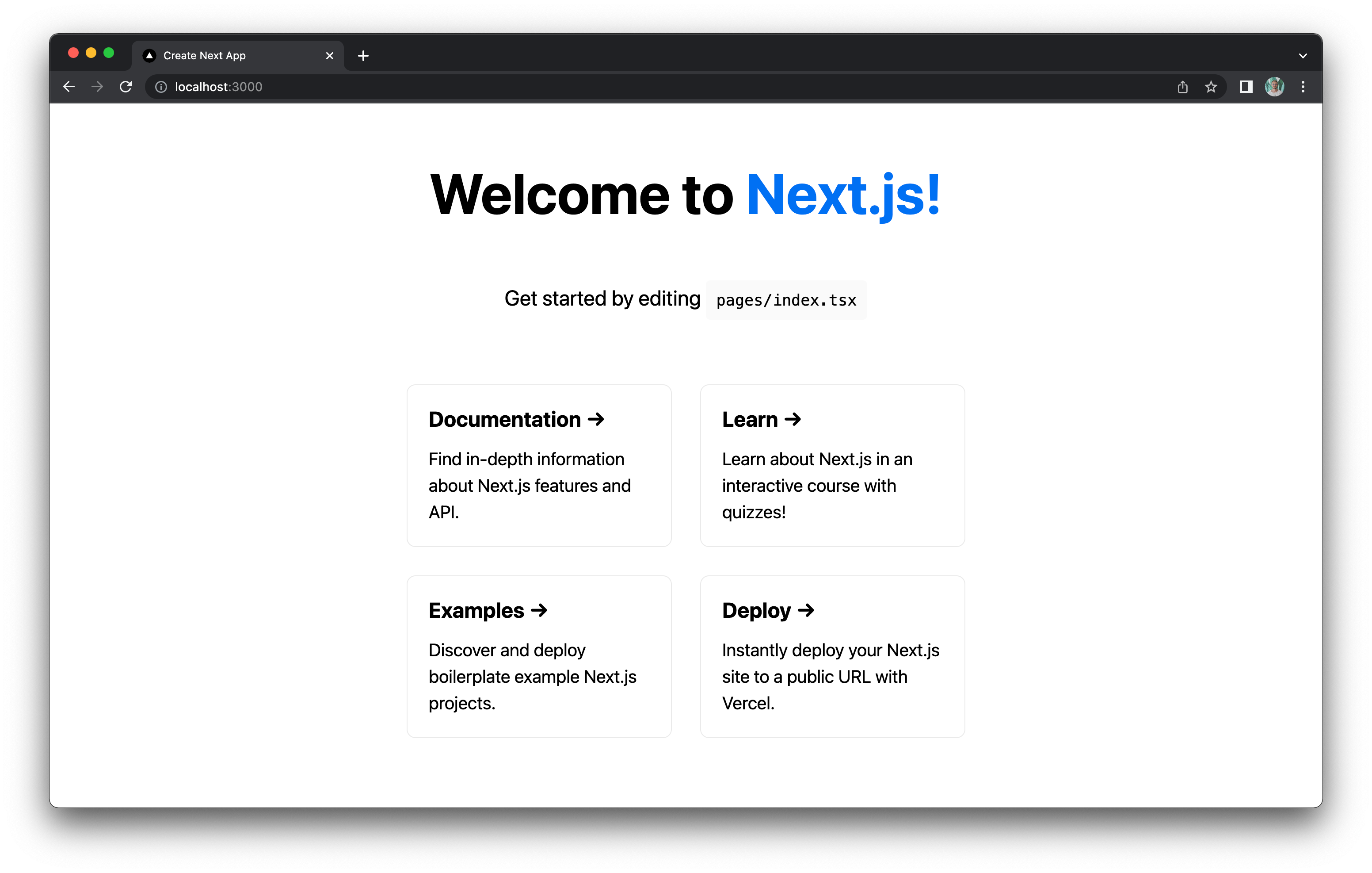 Next.js new application