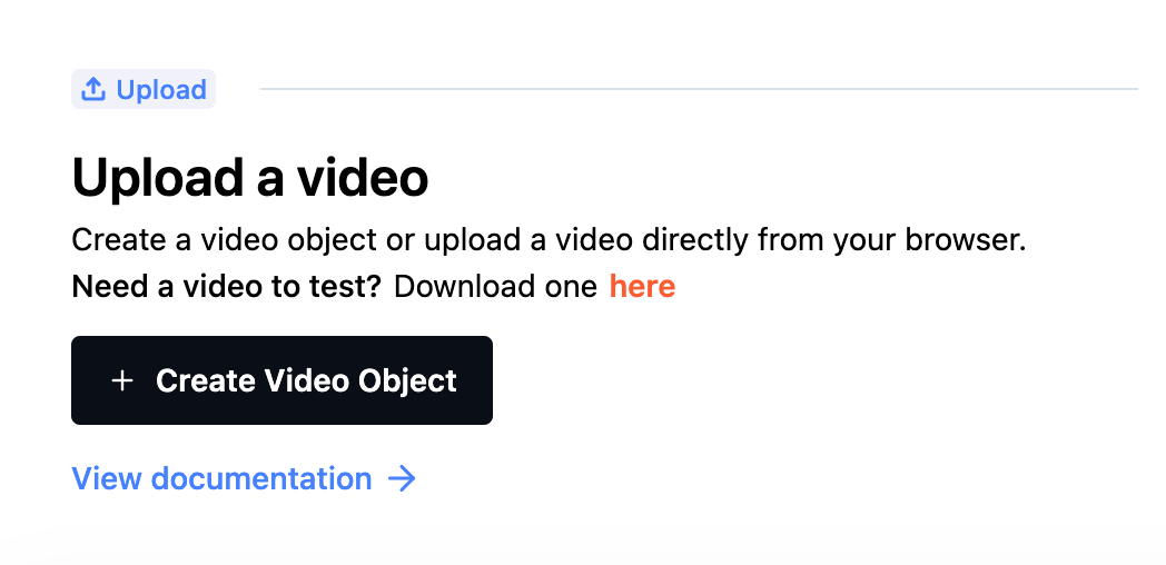 Upload a video on api.video dashboard