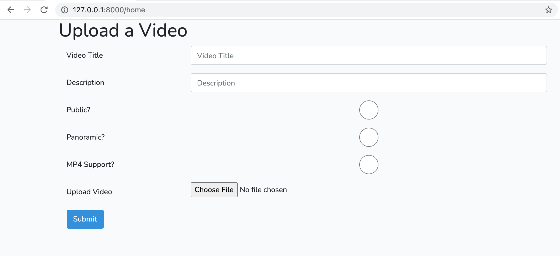 Image of upload form showing available fields