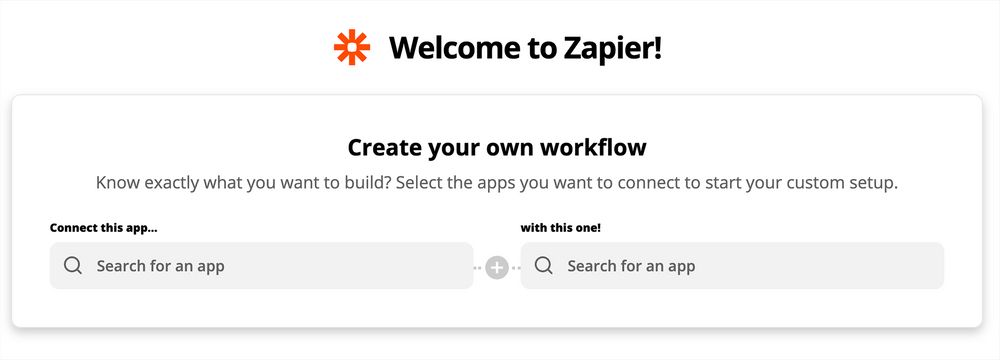 The Create a Zap screen